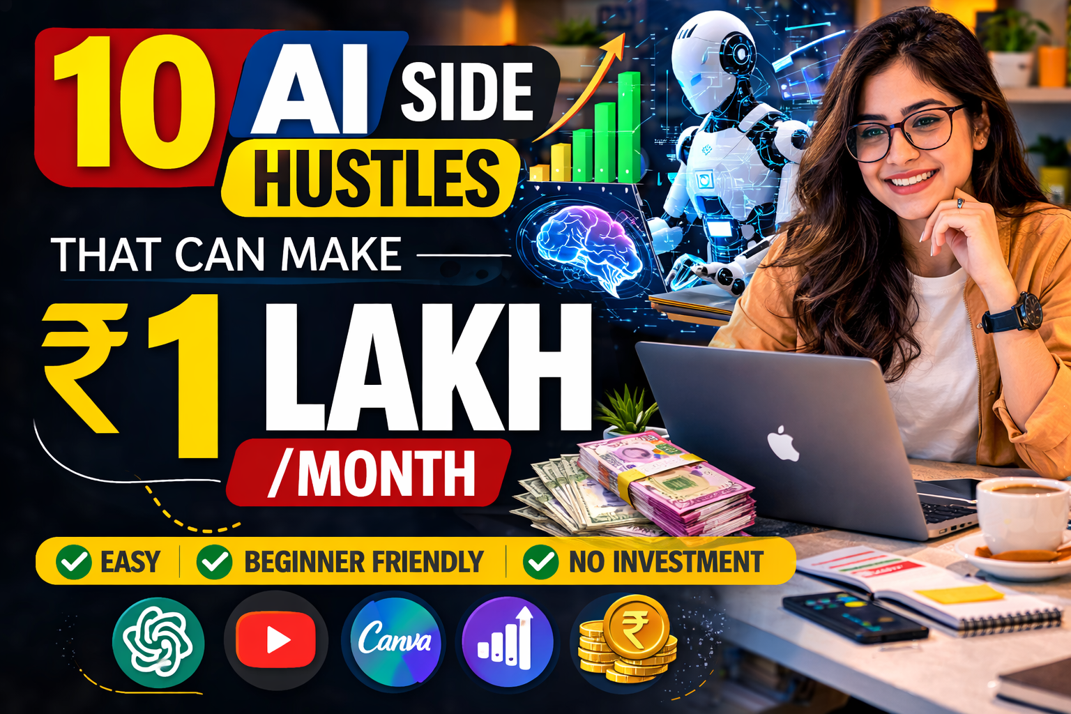 AI Side Hustles That Can Make ₹1 Lakh