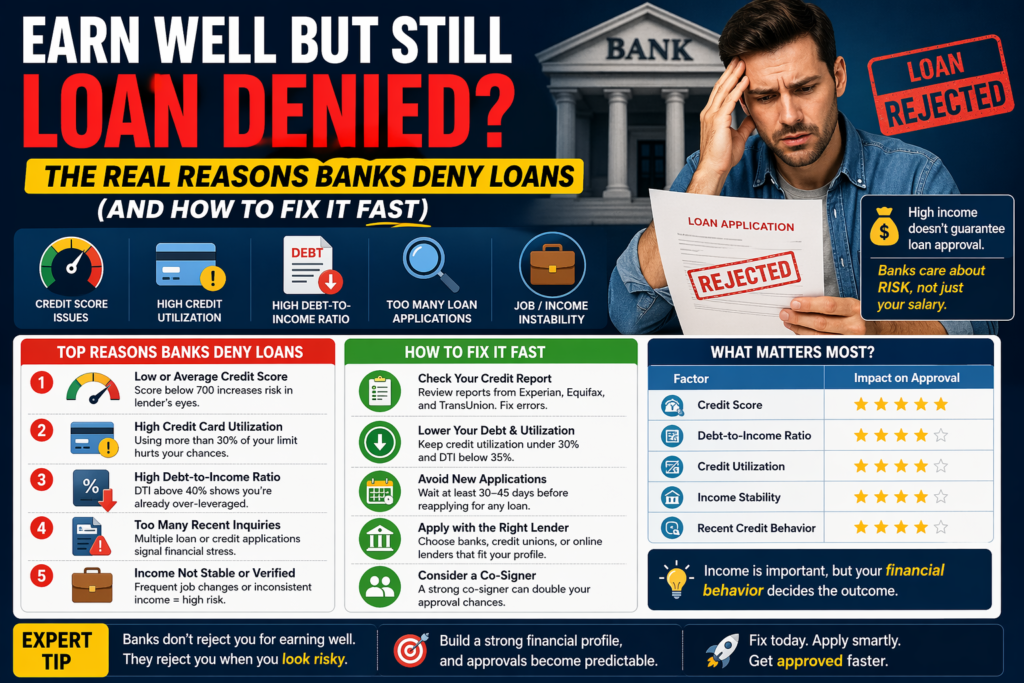 Reasons Banks Won’t Approve Your Loan