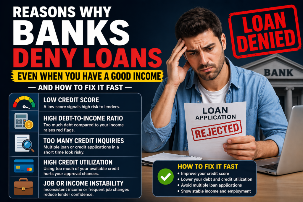 Reasons Banks Won’t Approve Your Loan