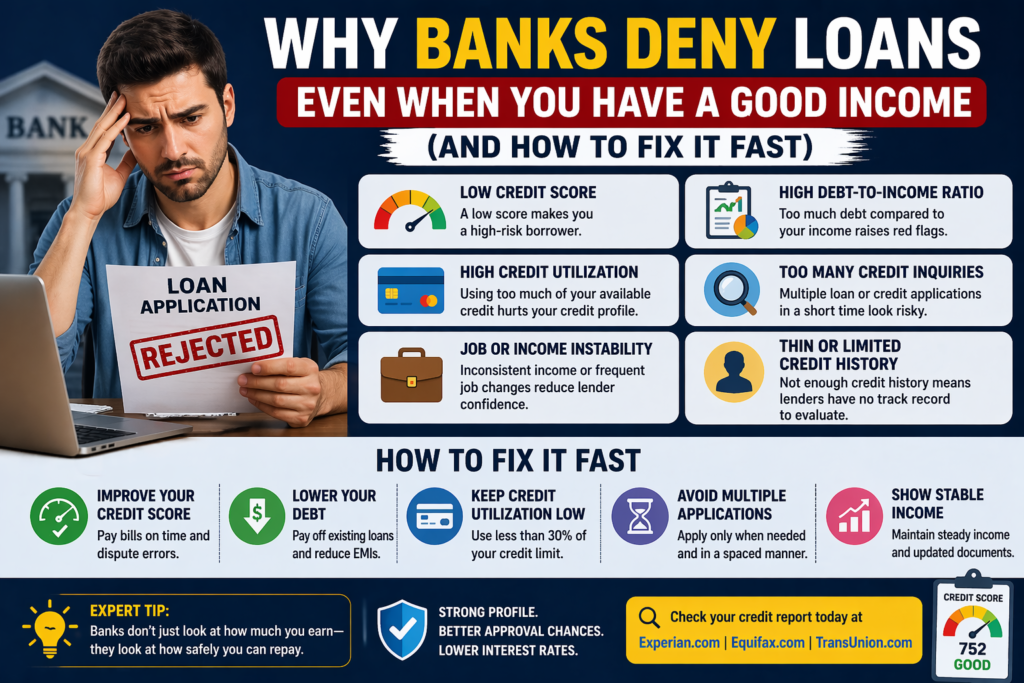Reasons Banks Won’t Approve Your Loan