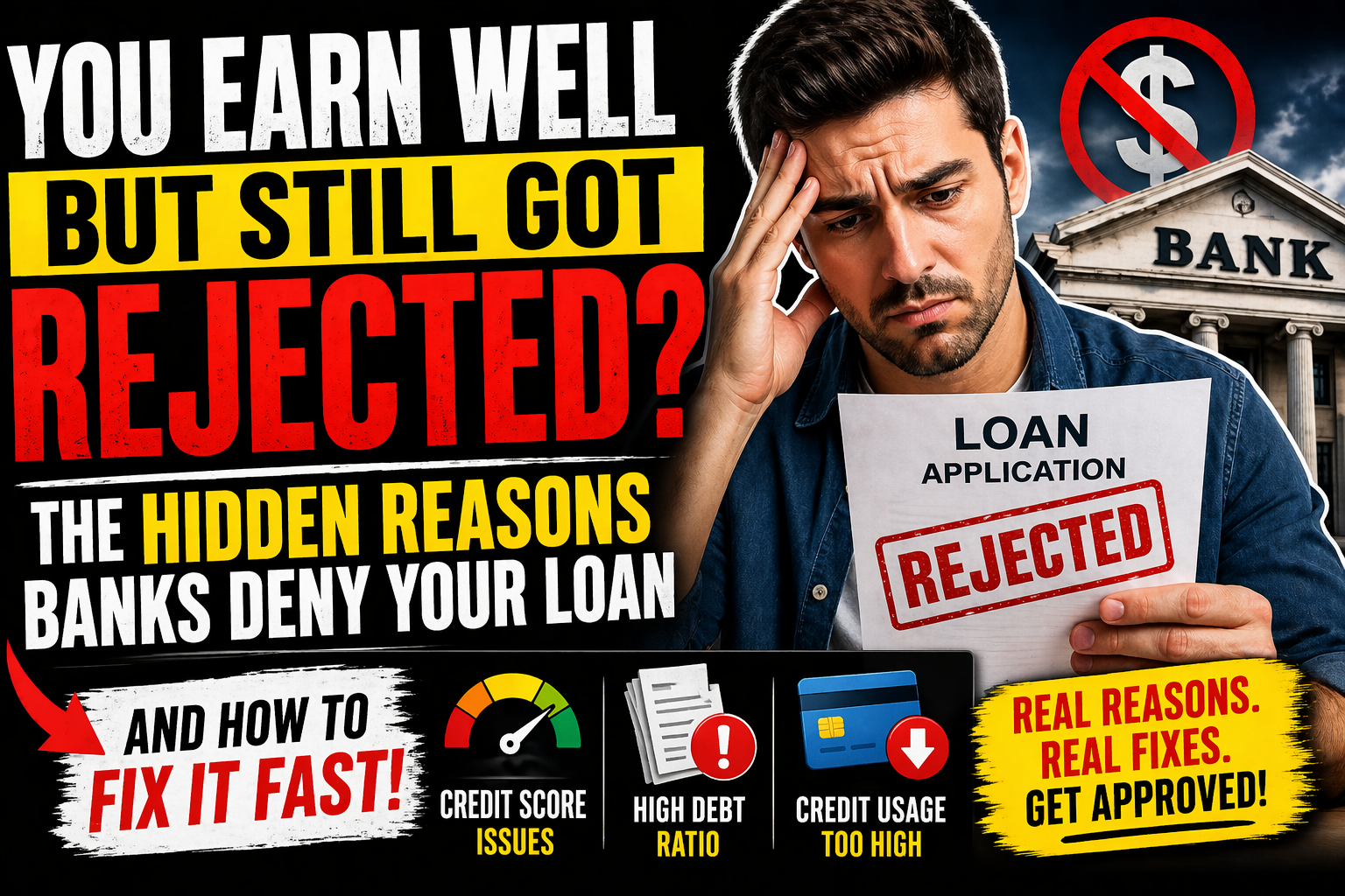Reasons why loan get rejected.