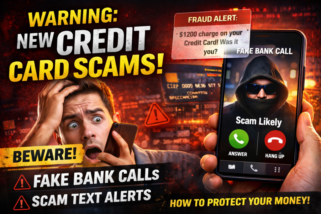 New credit card scams USA warning illustration