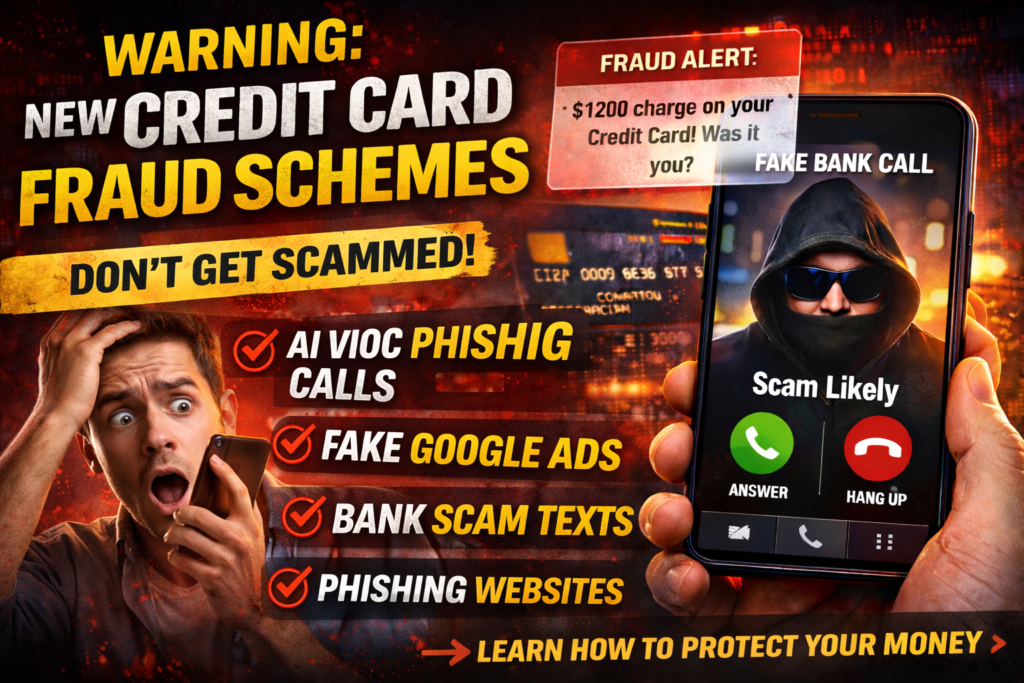 New credit card scams USA warning illustration