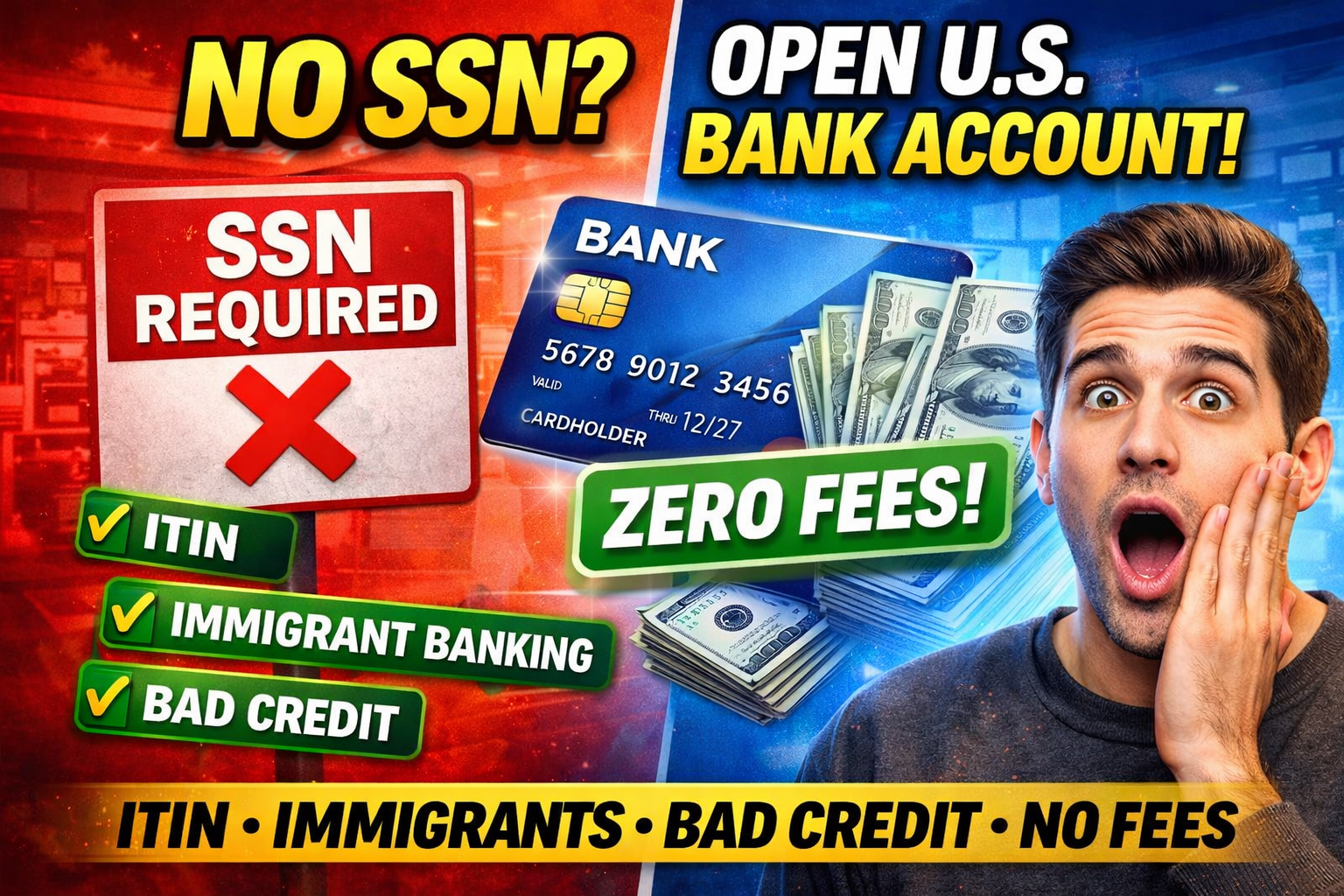 No SSN Bank Account.