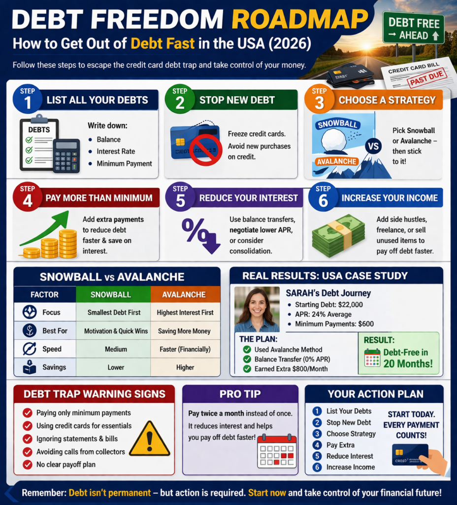 How to Get Out of Debt Fast - Step by step debt payoff strategy USA