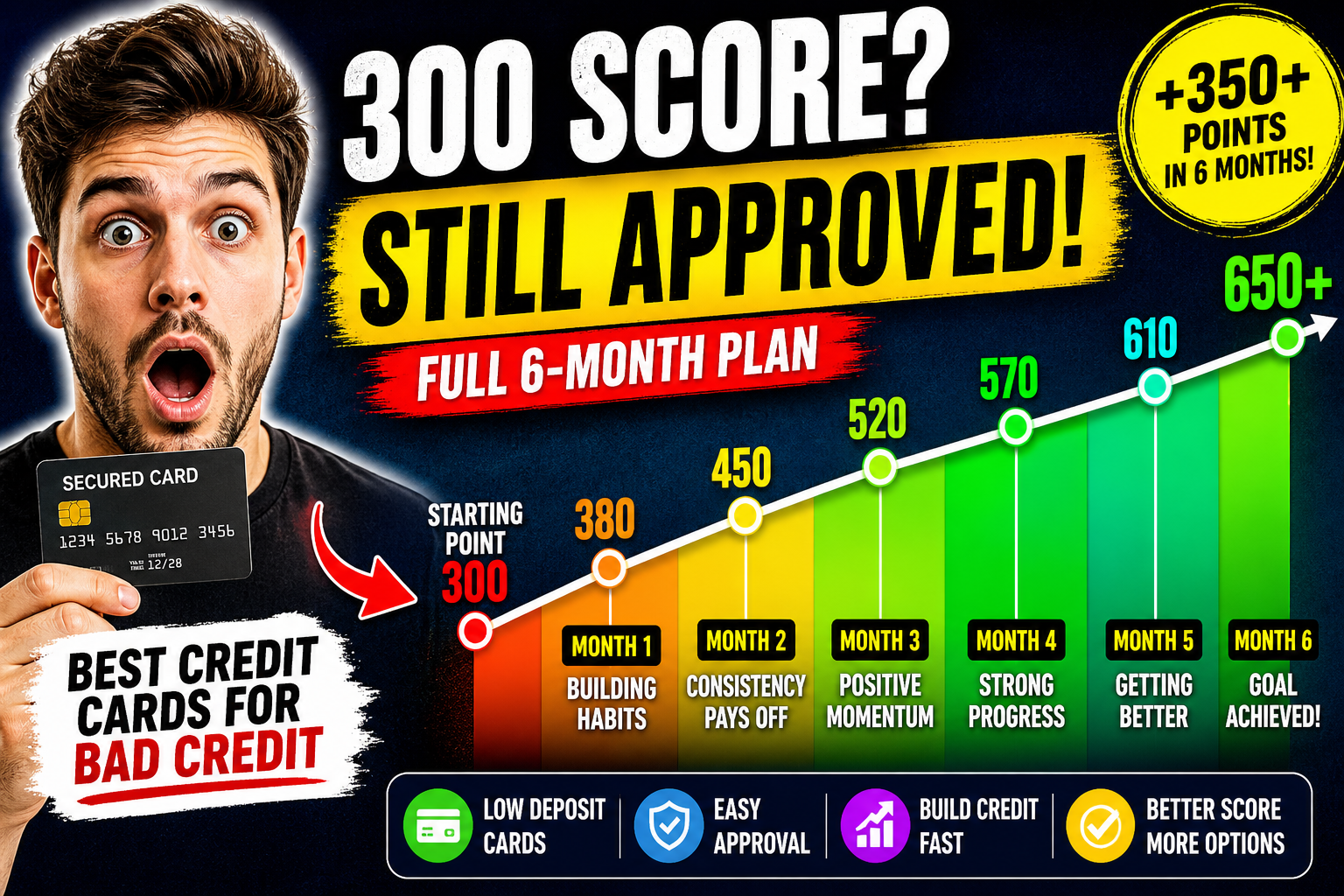 Best Credit Cards for Bad Credit USA (300–580)