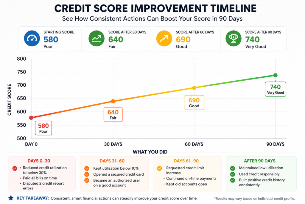 Credit Score Is Not Improving Timeline for 90 Days