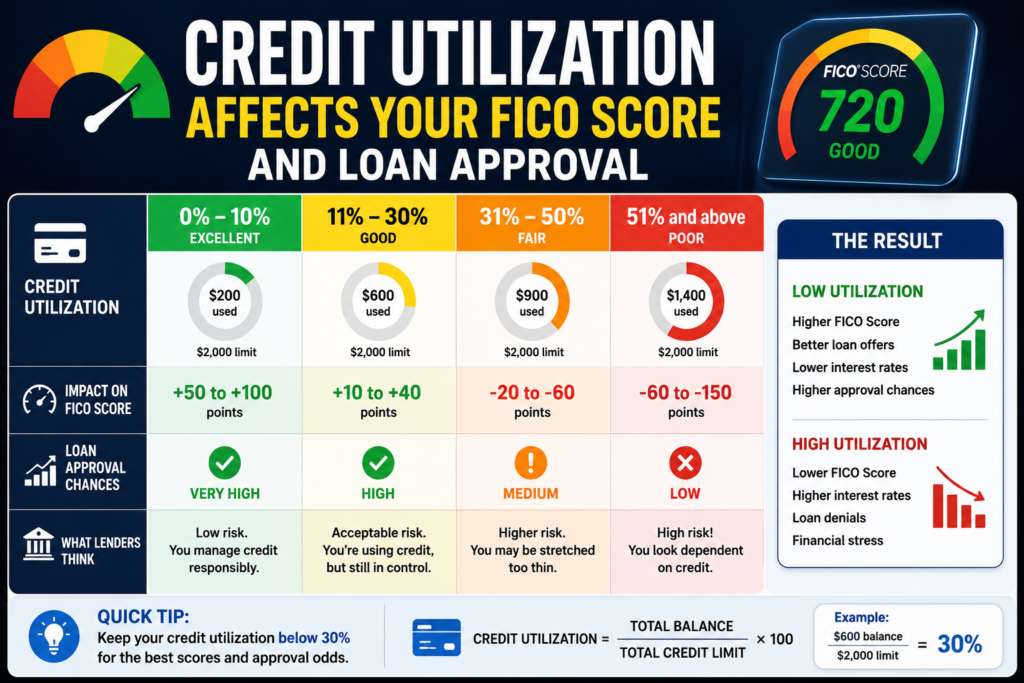Credit Utilization Affects Your FICO Score and Loan Approval: Best Lenders for Low Credit Score USA
