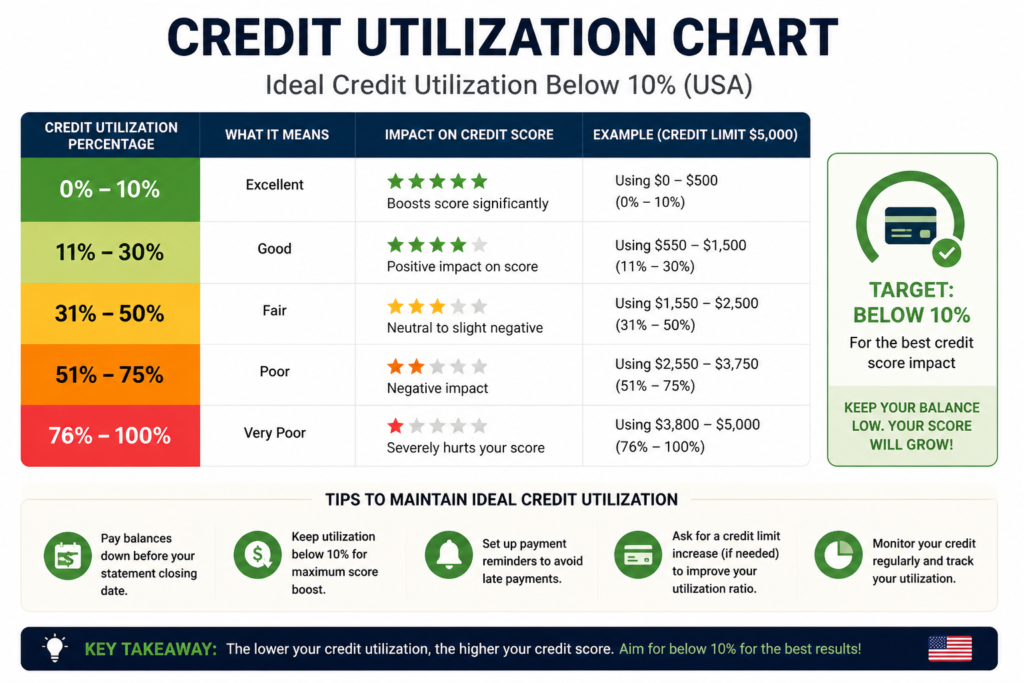 Credit Utilization Chart: Instant Approval Credit Cards USA