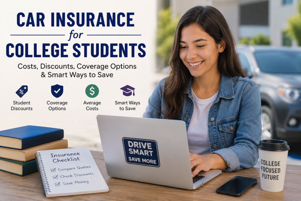 Car insurance for college students, including costs, coverage options, discounts and ways to save