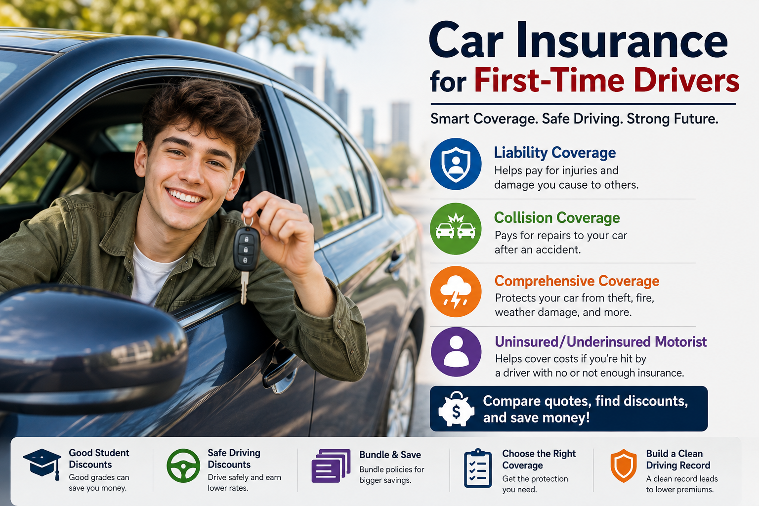 Ways to save money on car insurance for first-time drivers