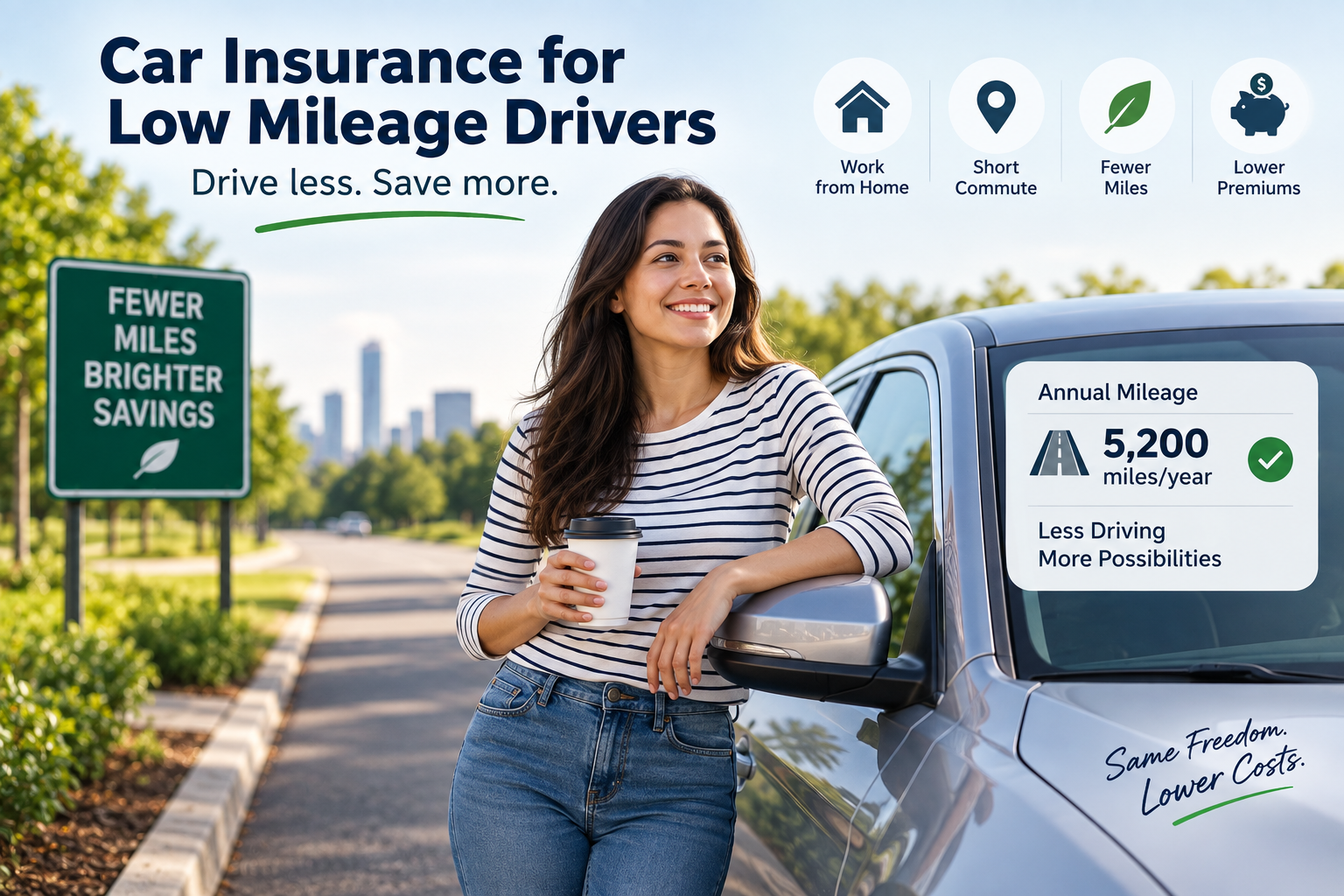 Car insurance for low mileage drivers who drive fewer miles each year