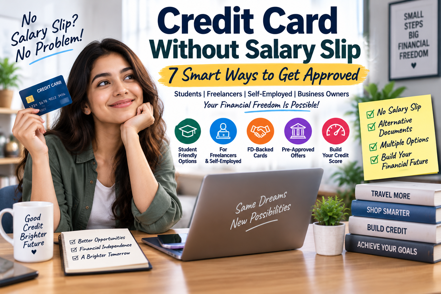 Credit card without salary slip for students, freelancers and self-employed applicants