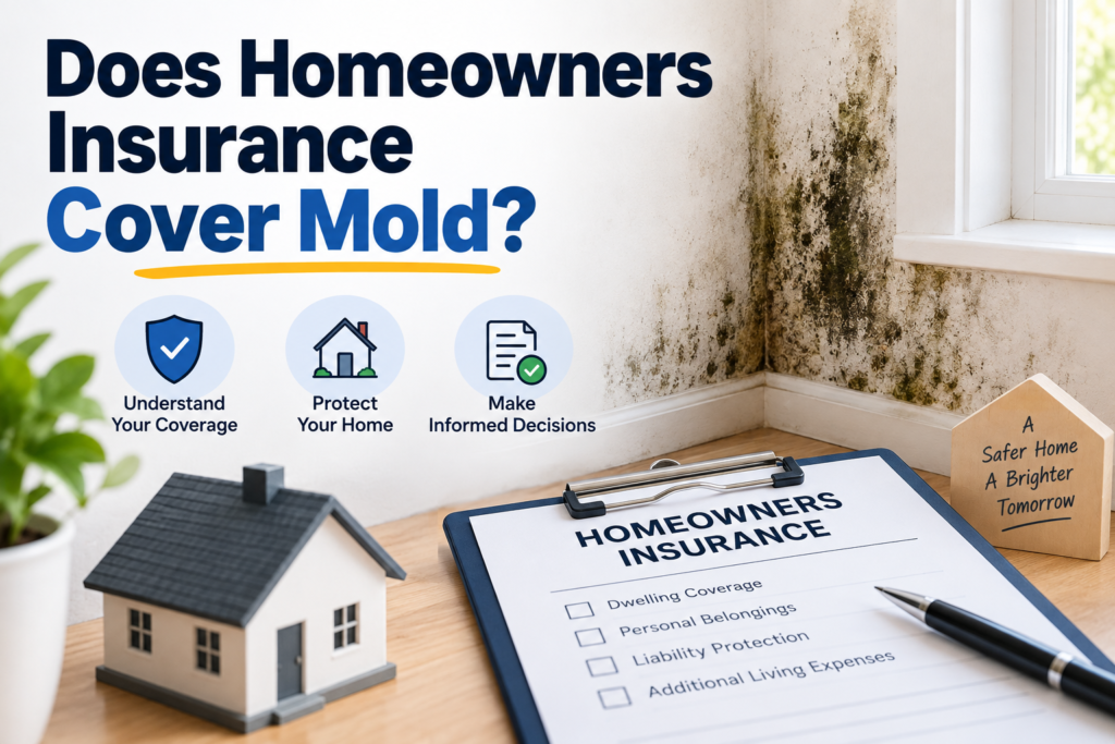Does homeowners insurance cover mold showing mold damage, water leaks, insurance coverage, and home protection in the United States.