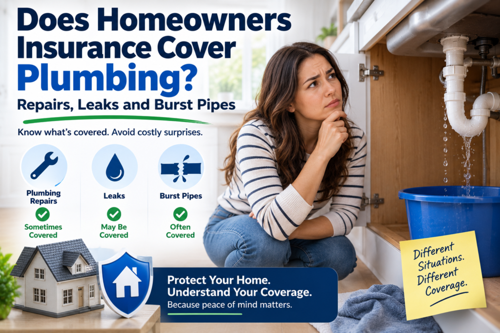 Does homeowners insurance cover plumbing repairs, leaks and burst pipes