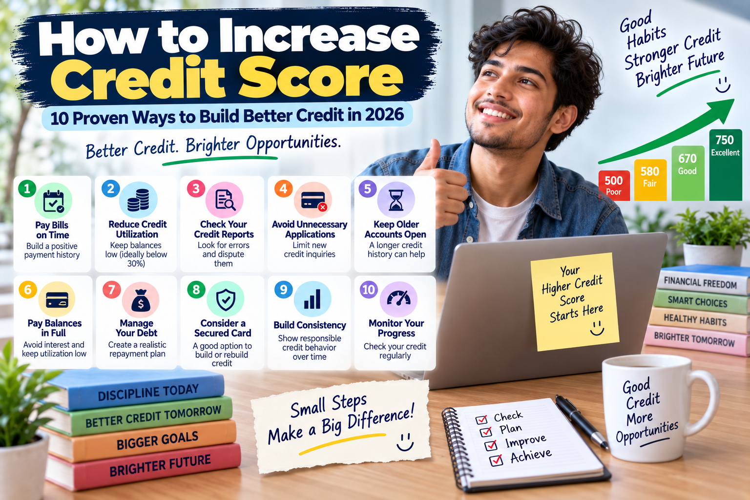 How to increase credit score with 10 proven ways to build better credit, including timely payments, lower utilization, and credit monitoring in the USA.